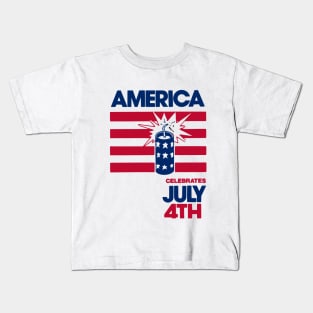 America celebra cuatro de Julio Kids T-Shirt